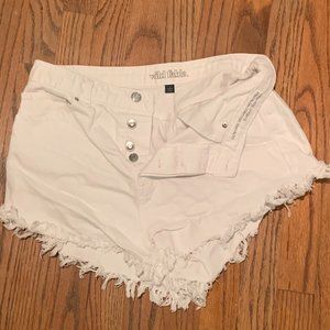White Target Jean Shorts